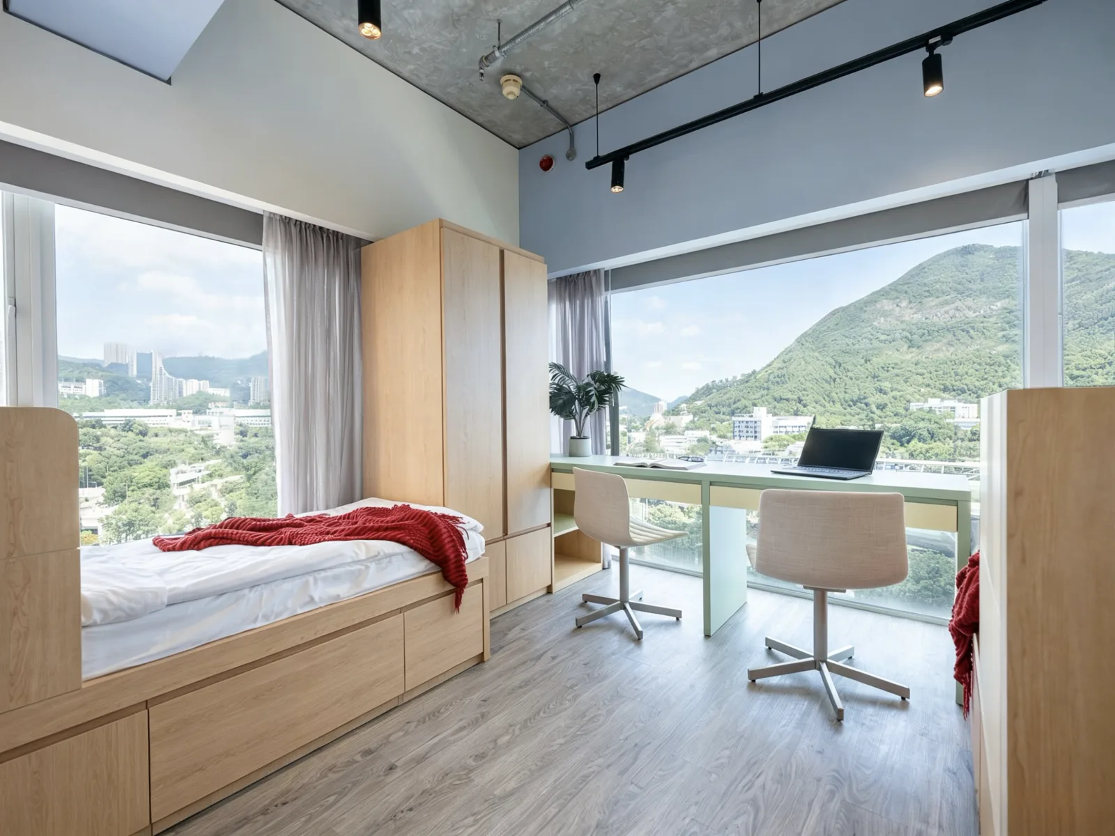 Corner Prestige Double student room at Stride co-living, Wong Chuk Hang, Hong Kong